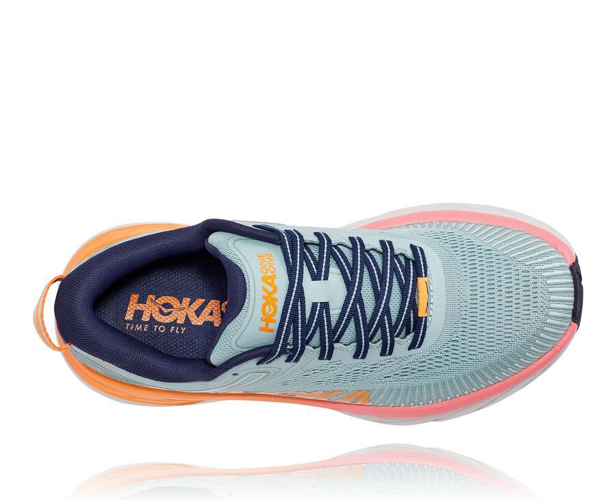 Hoka Australia One One Bondi 7 - Womens Running Shoes Blue - IFXJO-7261